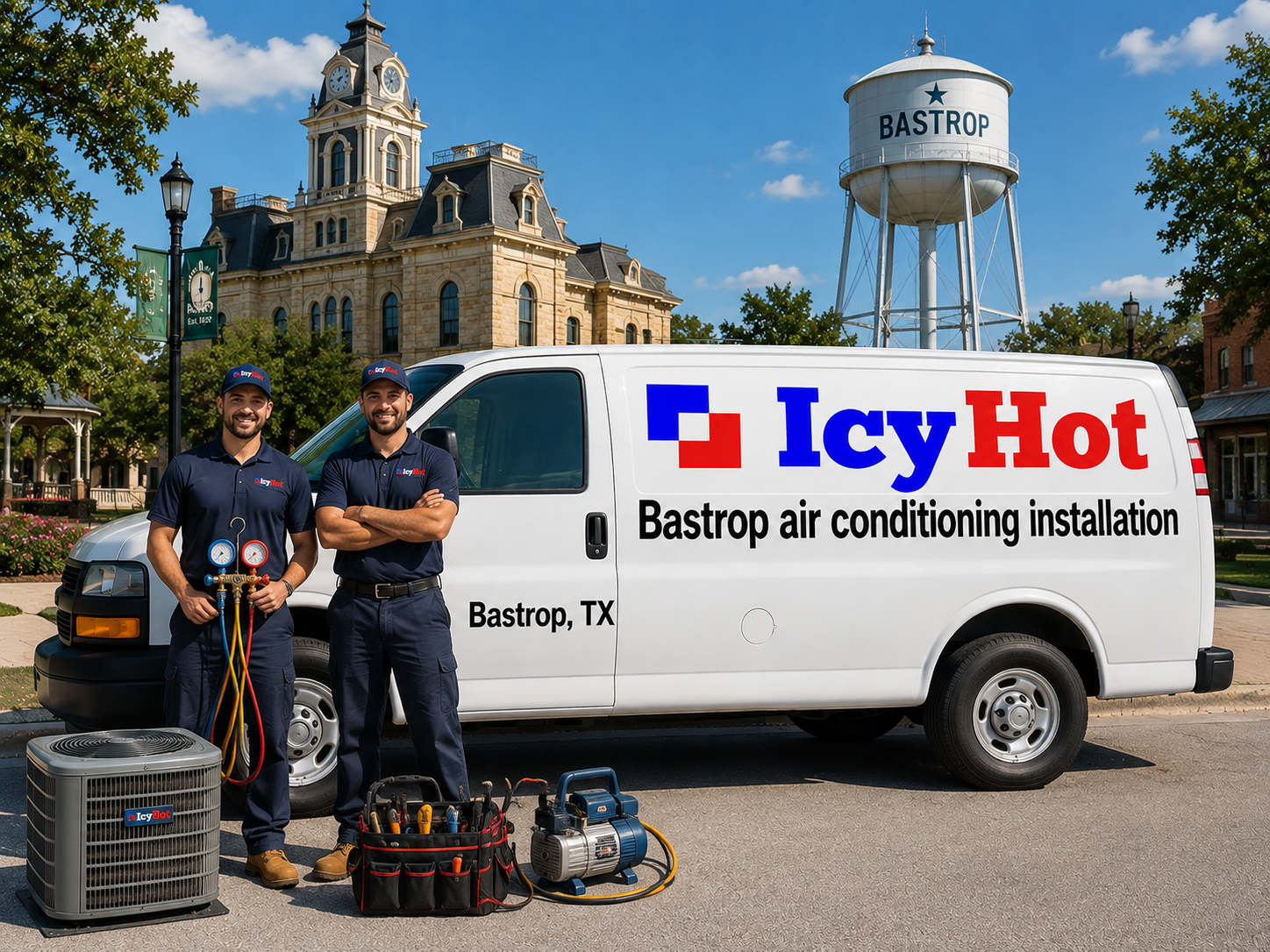 Technician repairing furnace in Bastrop TX